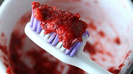 strawberry teeth scrub